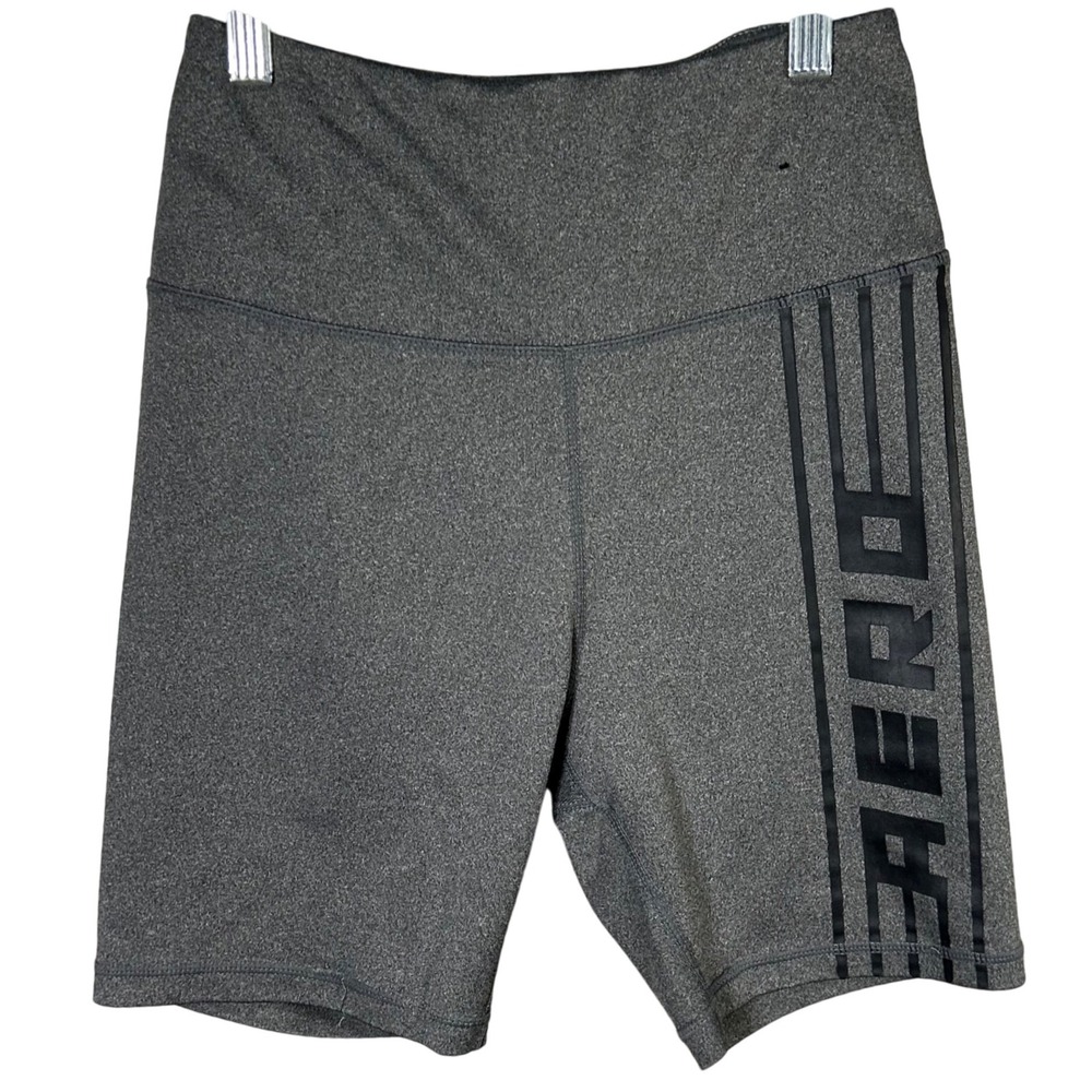 Aeropostale Women's Gray Athletic Bike Shorts High Waist Activewear Size‎ Medium